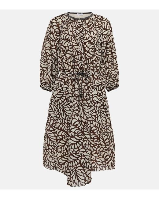 Brunello Cucinelli Multicolor Cotton-blend Minidress