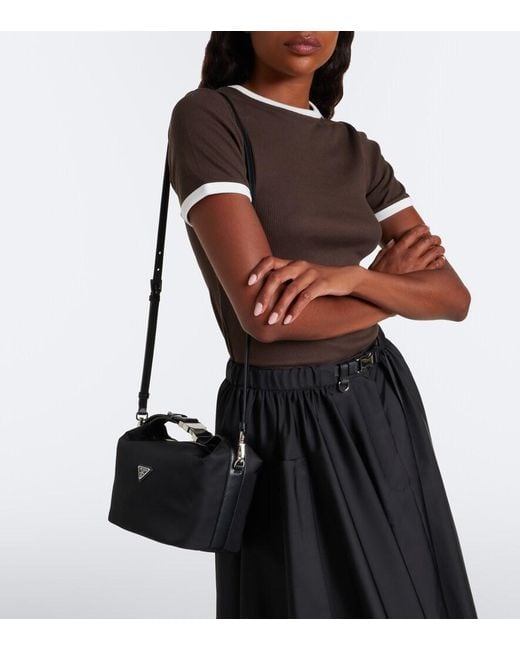 Prada Black Cherie Mini Re-Nylon Top-Handle Bag