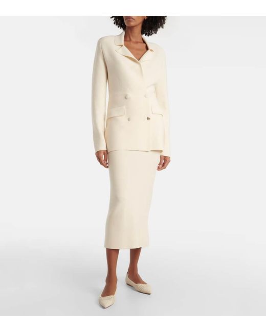 Gabriela Hearst White Circe Virgin Wool Pencil Skirt