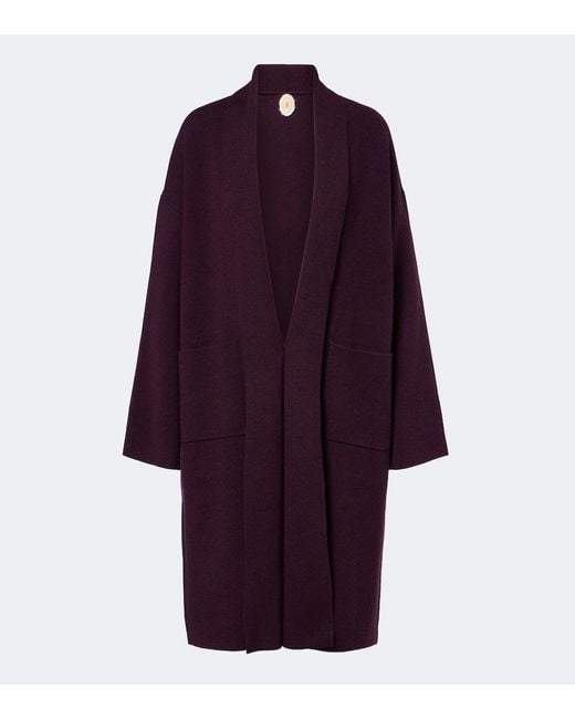 Jardin Des Orangers Purple Wool And Cashmere Coat