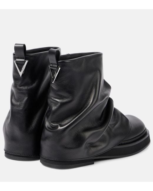 The Attico Black Robin Leather Ankle Boots
