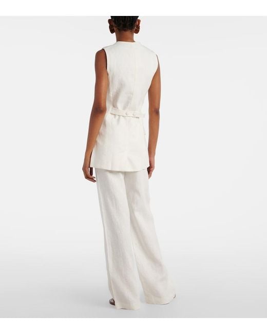 Faithfull The Brand White Jane Linen Vest