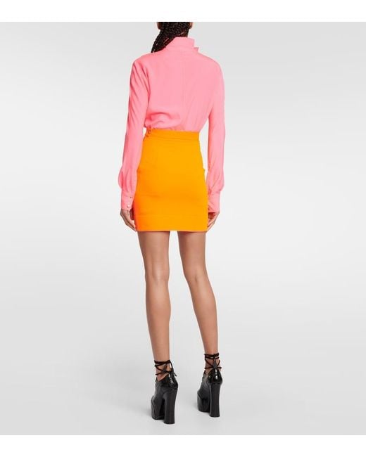 Vivienne Westwood Orange High-Rise Crepe Miniskirt