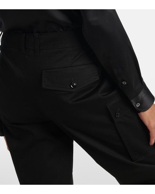 Tom Ford Black Cotton Twill Cargo Pants