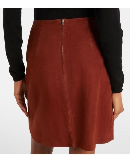 Yves Salomon Brown Suede Miniskirt