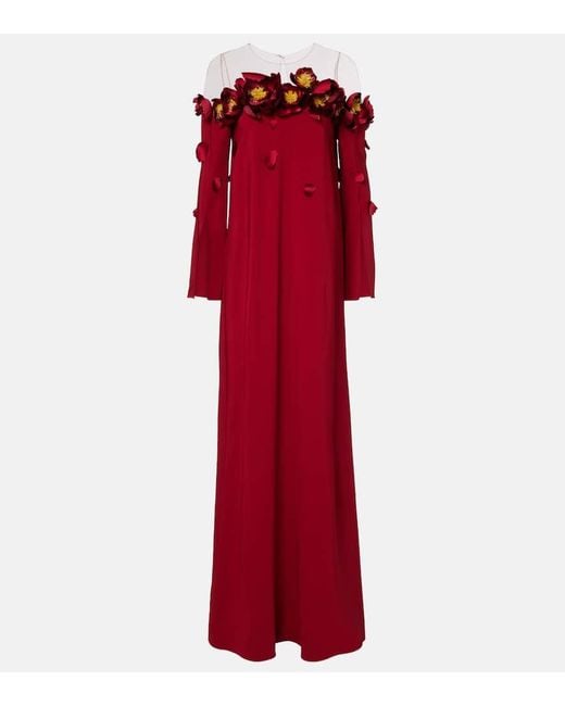 Oscar de la Renta Red Verzierte Robe
