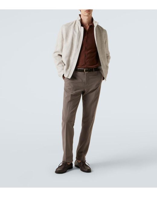 Slowear Gray Cotton Chinos for men