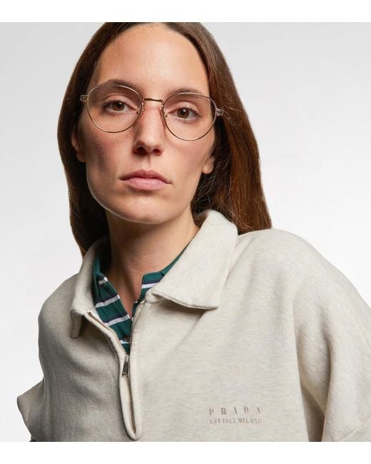 Prada Metallic Round Sunglasses