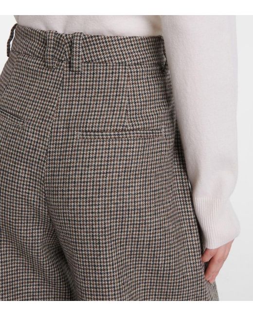 Vince Gray Houndstooth Wide-Leg Pants