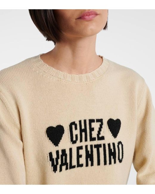 Valentino Natural Chez Virgin Wool Sweater