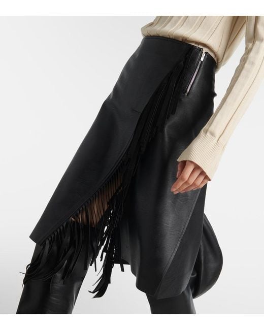 Stella McCartney Black Alter Mat Faux Leather Midi Skirt