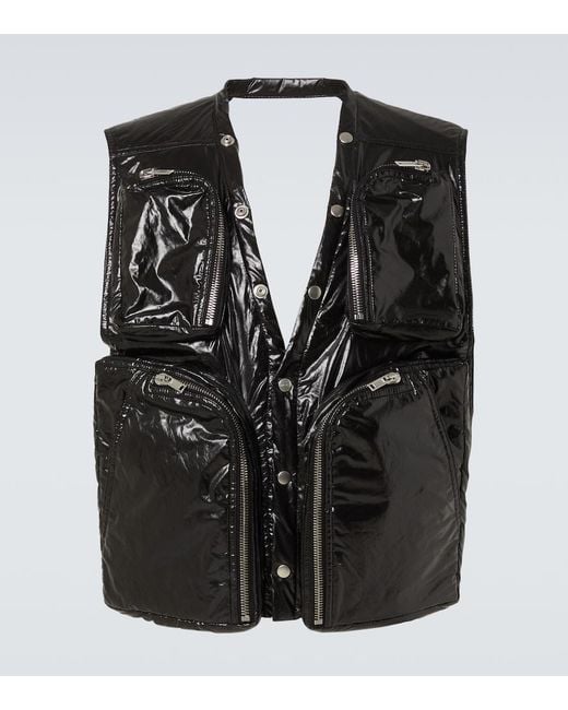 Rick Owens Black Cotton Cargo Vest for men