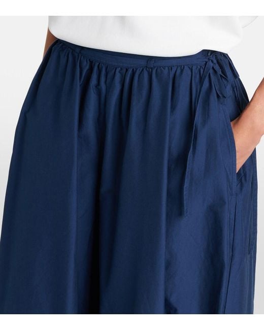 Polo Ralph Lauren Blue Belted Cotton And Silk Balloon Pants