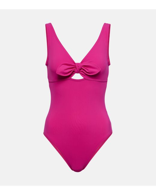 Karla Colletto Pink Bow-Detail Swimsuit