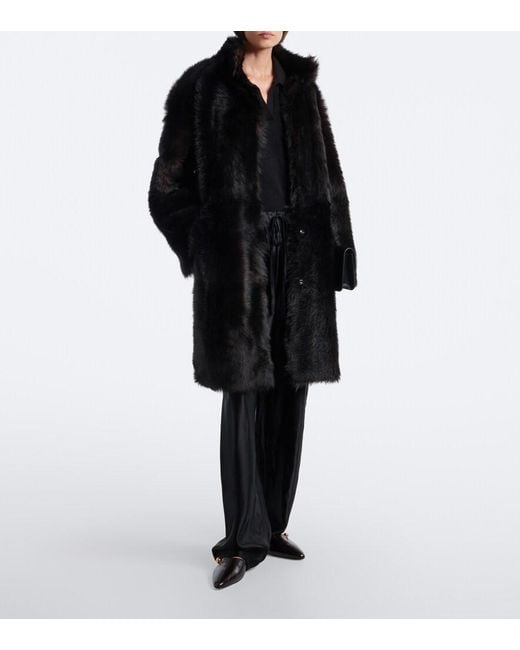 Nour Hammour Black Blaise Shearling Coat