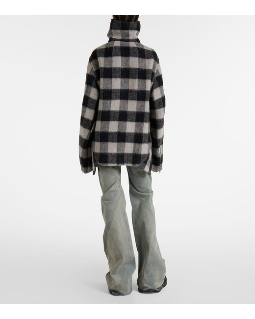 Chaqueta Exploder De Lana Virgen A Cuadros Rick Owens de color Black