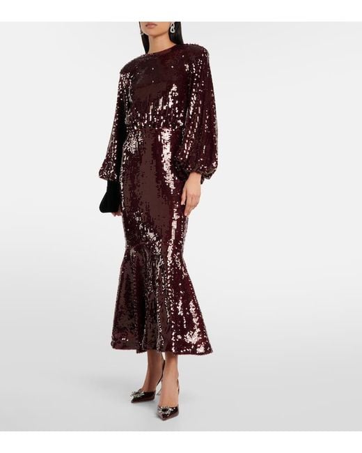 ROTATE BIRGER CHRISTENSEN Black Sequined Maxi Dress