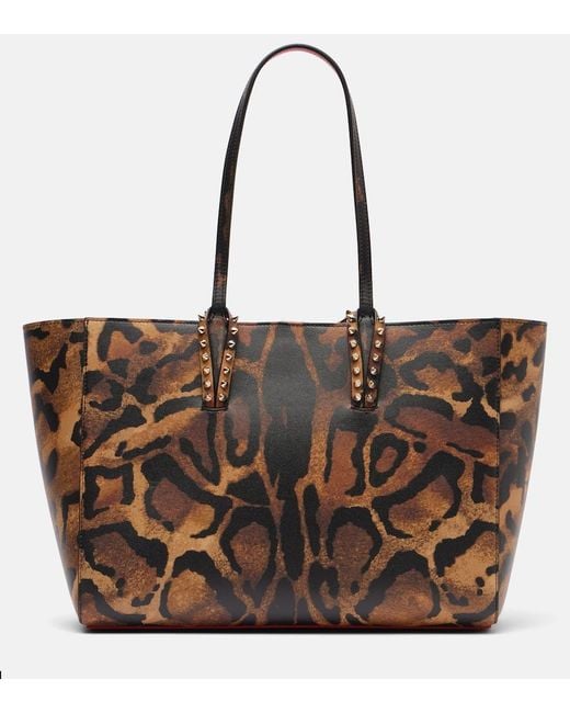 Christian Louboutin Brown Leopard-Print Leather Shopper