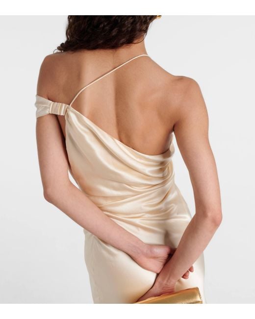 The Sei White Asymmetric Silk Satin Gown