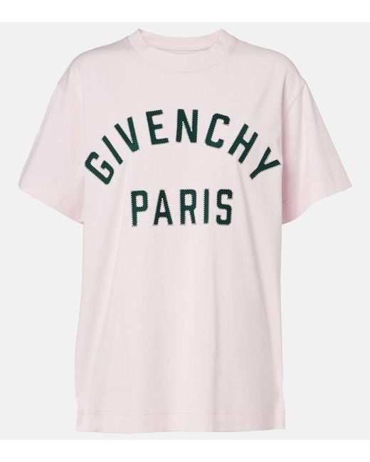 Givenchy Pink Logo Applique Cotton T-Shirt