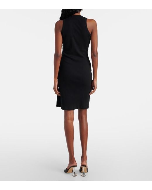 Coperni Black Washing Clip Cotton Jersey Minidress