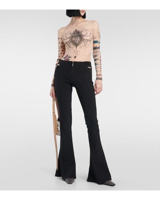 Jean Paul Gaultier Black X Knwls Cutout Flared Pants