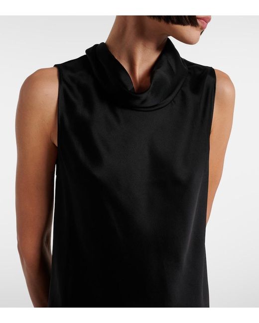 Leset Black Barb Satin Top