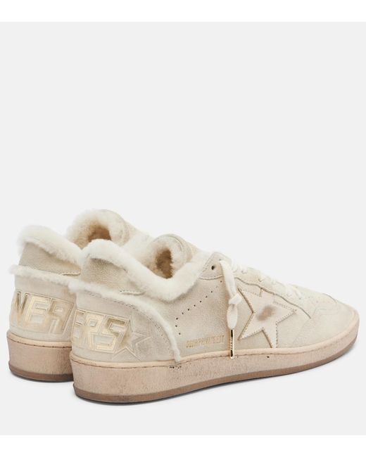 Golden Goose Deluxe Brand White Ball Star Shearling-Lined Suede Sneakers