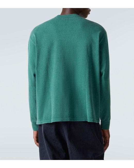 A.PRESSE Green Vintage Cotton Jersey T-Shirt for men