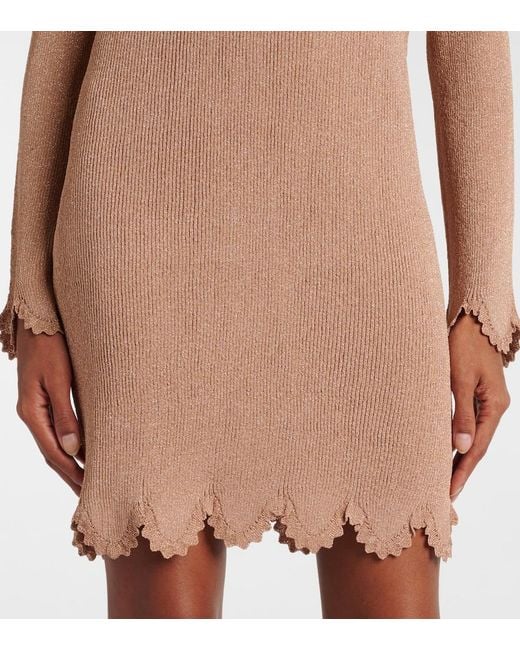 Chloé Brown Minikleid Aus Strick