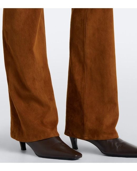 FRAME Brown Rodeo Suede Flared Pants