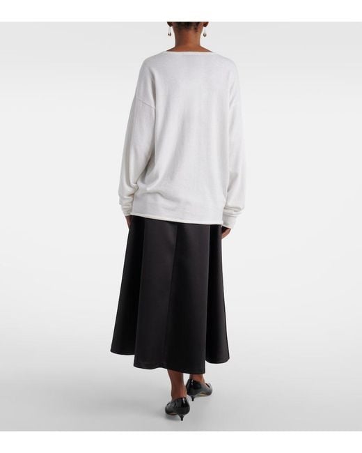 Extreme Cashmere White N°347 Aries Cotton And Cashmere T-Shirt