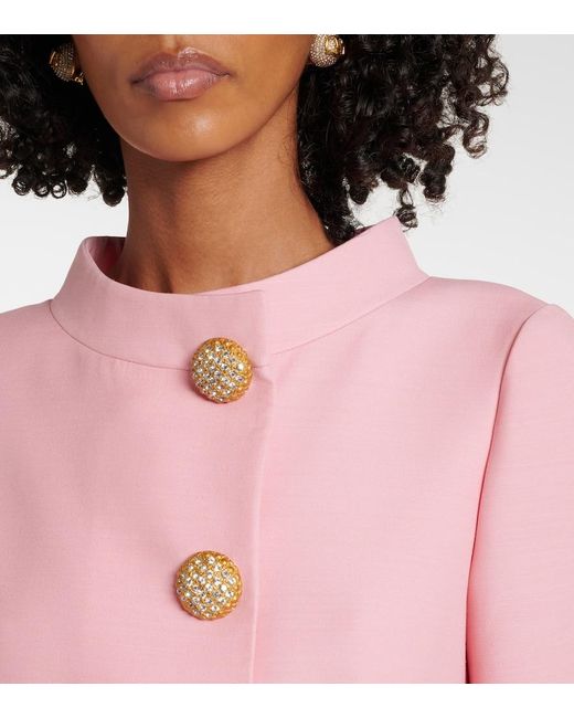 Valentino Pink Minikleid Aus Crepe Couture Mit Kristallen