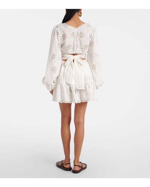 Alexandra Miro White Mariah Cotton Minidress