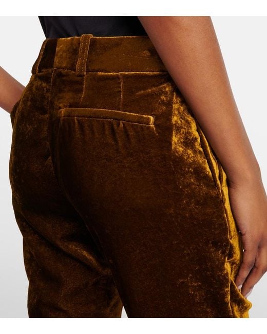 Nina Ricci Brown Velvet Flared Pants