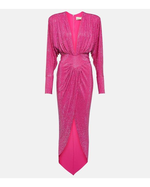 Alexandre Vauthier Pink Embellished Maxi Dress