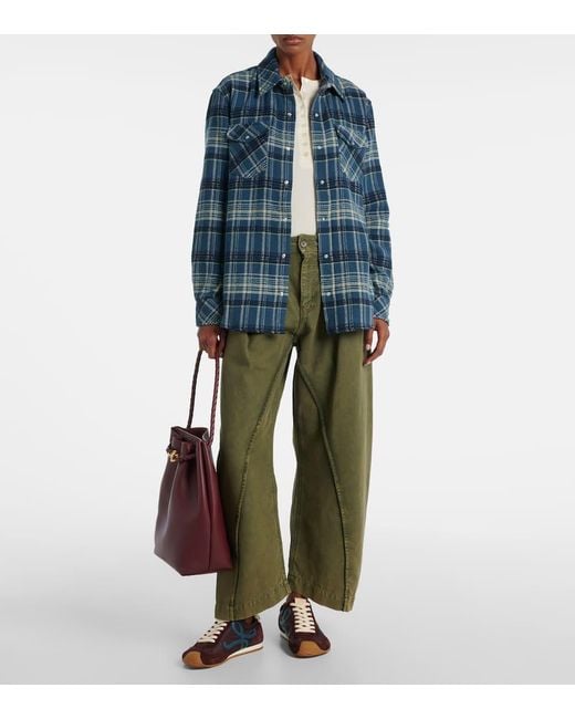 God's True Cashmere Blue Checked Cashmere Shirt