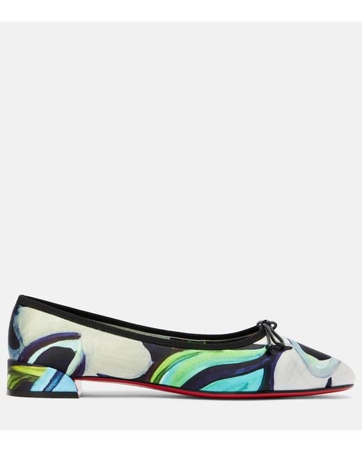 Christian Louboutin Yellow Sweetie Jane Satin Crepe Ballet Flats