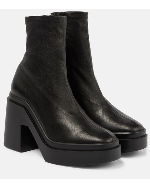 Robert Clergerie Black Nina Leather Ankle Boots
