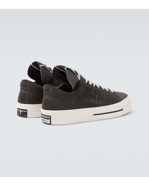 Rick Owens X Converse Sneakers Aus Kalbshaar in Gray für Herren