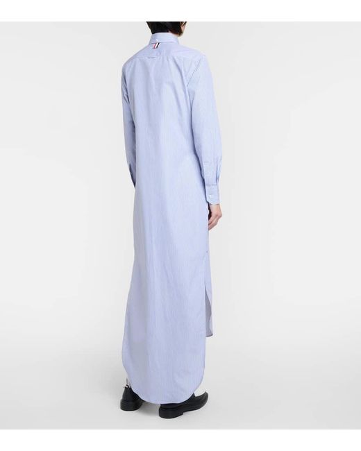 Thom Browne Blue Cotton Shirt Dress