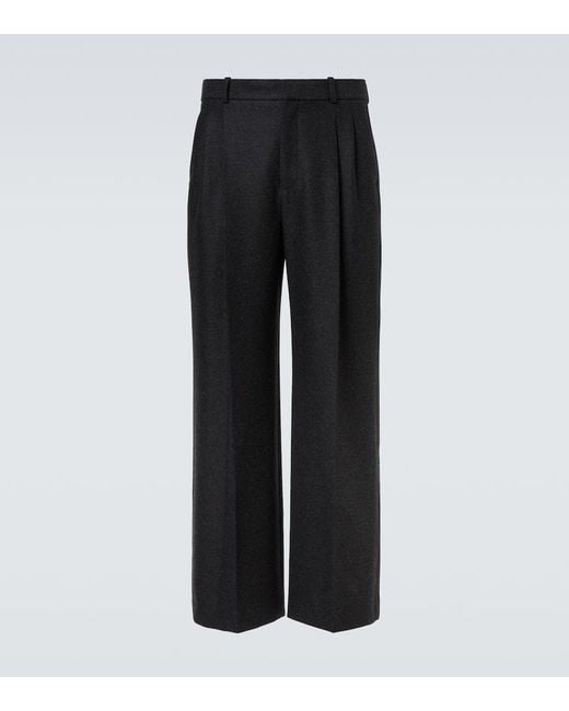 The Row Black Oberyn Wool And Cashmere Twill Wide-Leg Pants for men