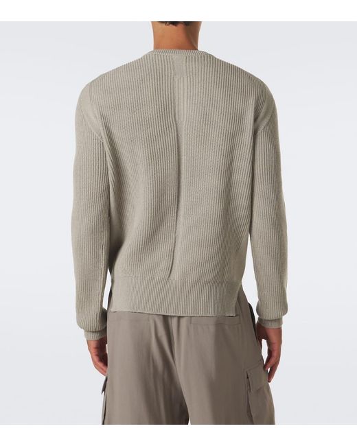 Rick Owens Gray Ribbed-Knit Virgin Wool Sweater for men