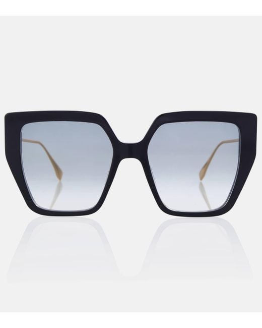 Fendi Black Baguette Oversized Sunglasses