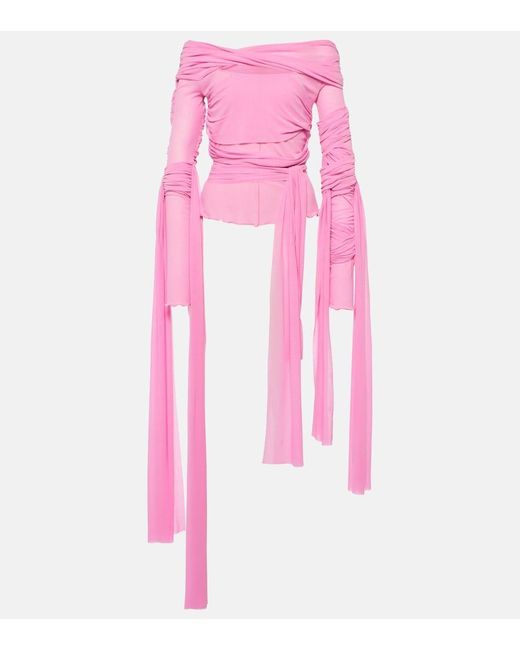 Acne Pink Draped Top