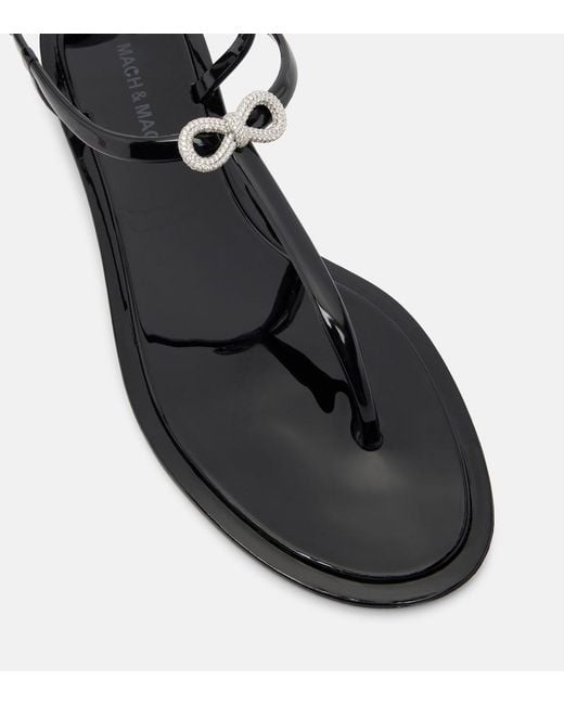 Mach & Mach Brown Riviera Embellished Thong Sandals