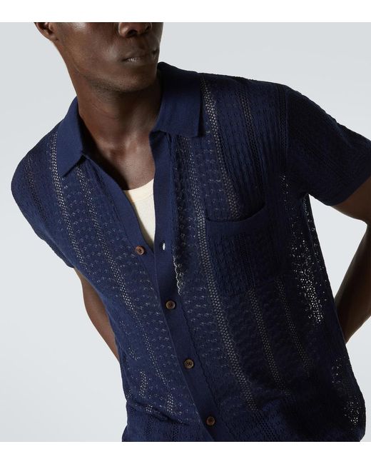 King & Tuckfield Blue Knitted Wool Shirt for men