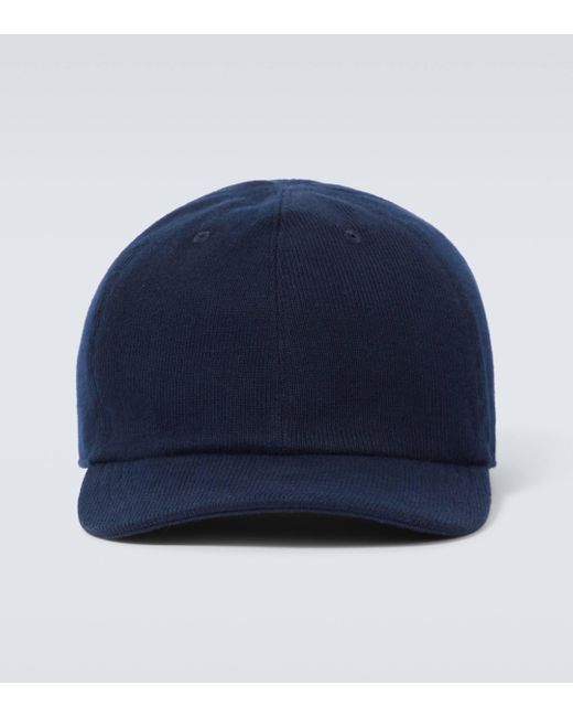 Kiton Blue Cotton Corduroy Baseball Cap for men