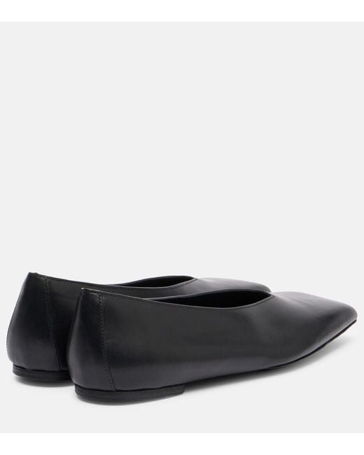 Rick Owens Black Leather Ballet Flats