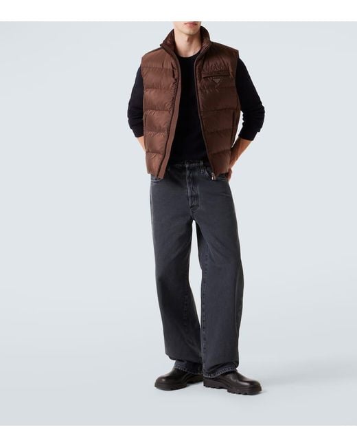 Prada Brown Re-Nylon Down Vest for men